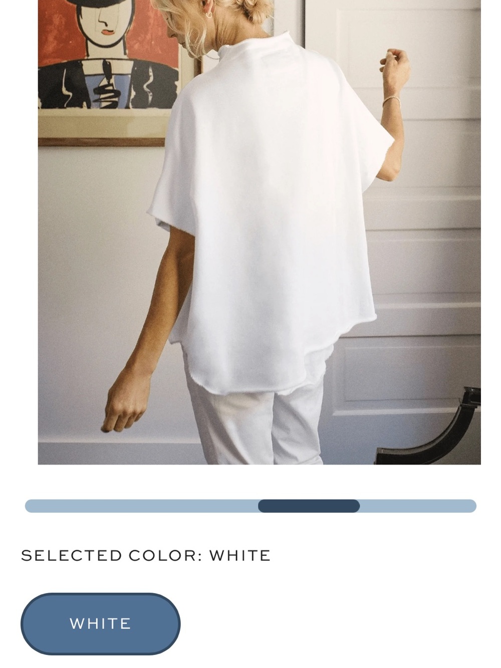 Frank & Eileen White French Terry capelet Tee